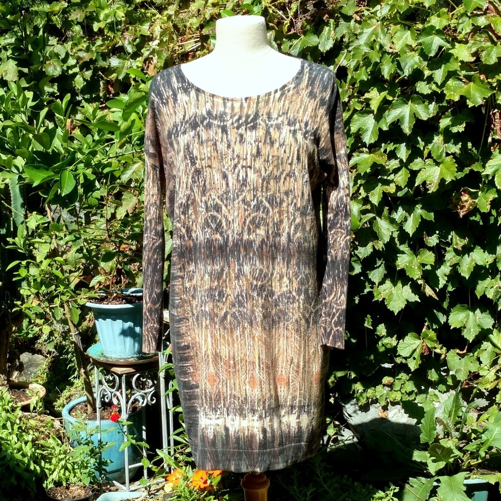 NIC+ZOE brown multi tunic dress